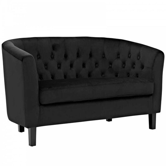 Prospect Performance Velvet Loveseat, Black