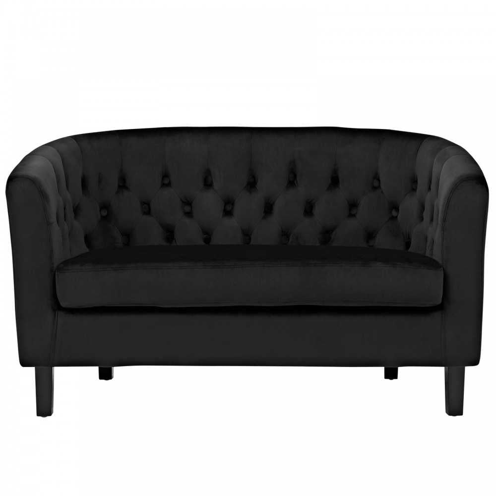 Prospect Performance Velvet Loveseat, Black