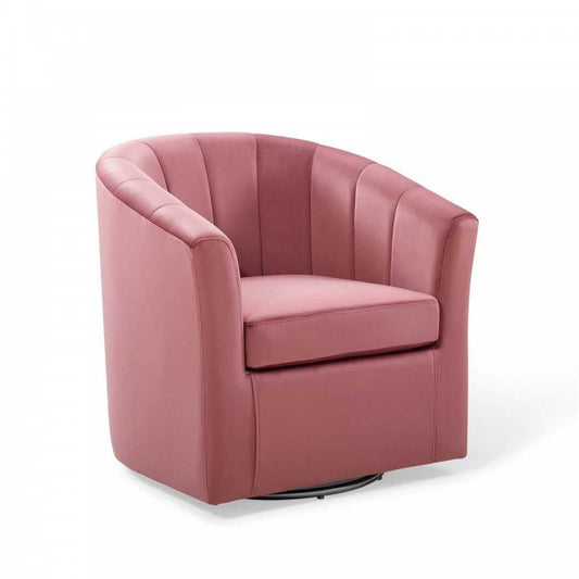 Prospect Performance Velvet Swivel Armchair, Dusty Rose