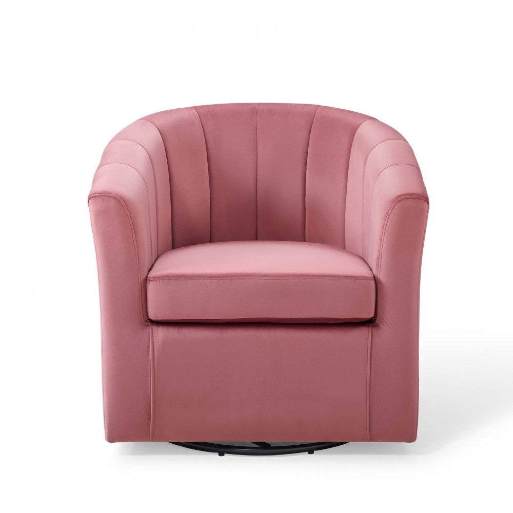 Prospect Performance Velvet Swivel Armchair, Dusty Rose