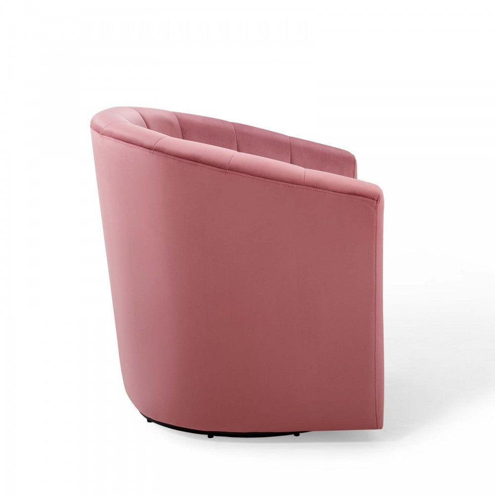Prospect Performance Velvet Swivel Armchair, Dusty Rose