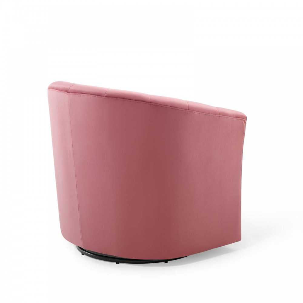 Prospect Performance Velvet Swivel Armchair, Dusty Rose