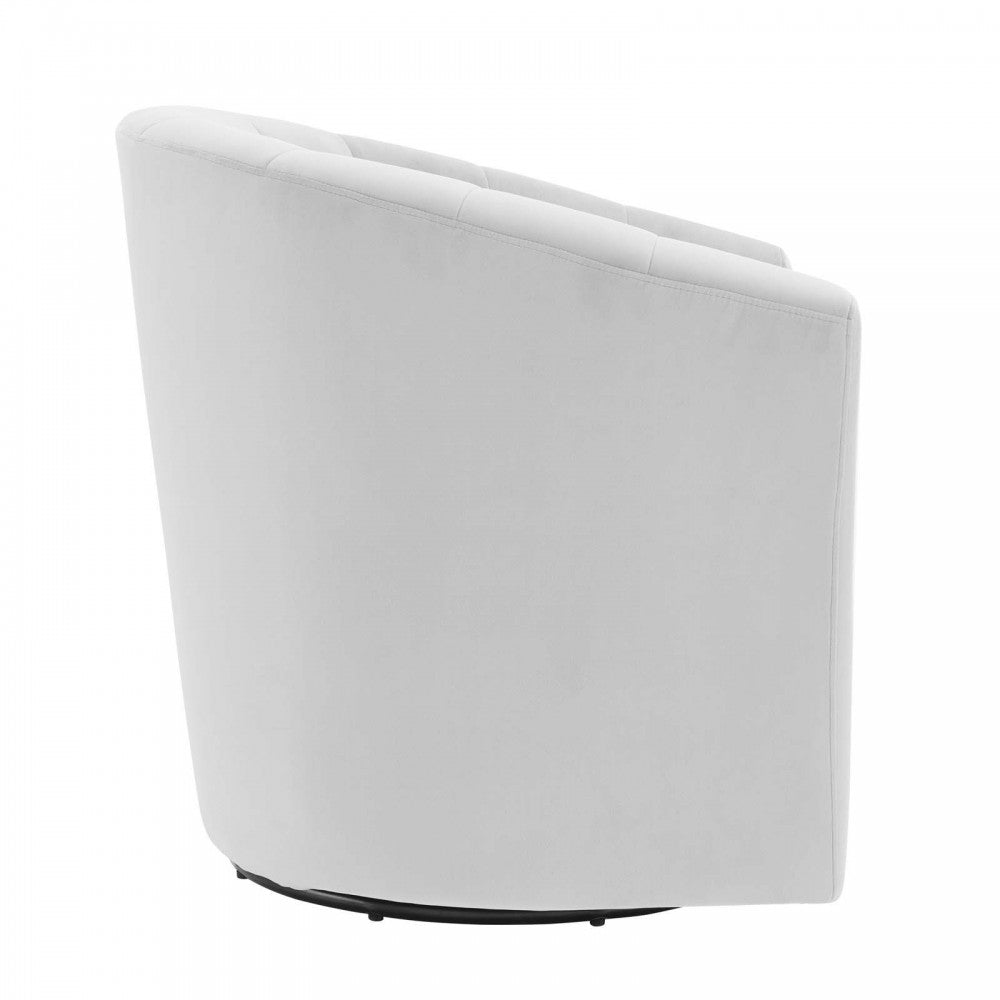 Prospect Performance Velvet Swivel Armchair, Light Gray