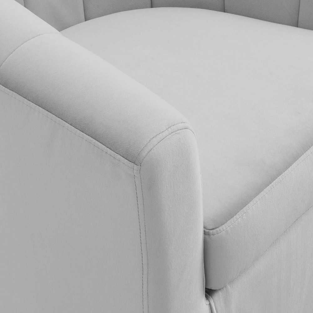 Prospect Performance Velvet Swivel Armchair, Light Gray