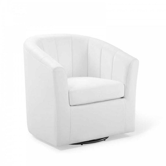 Prospect Performance Velvet Swivel Armchair, White