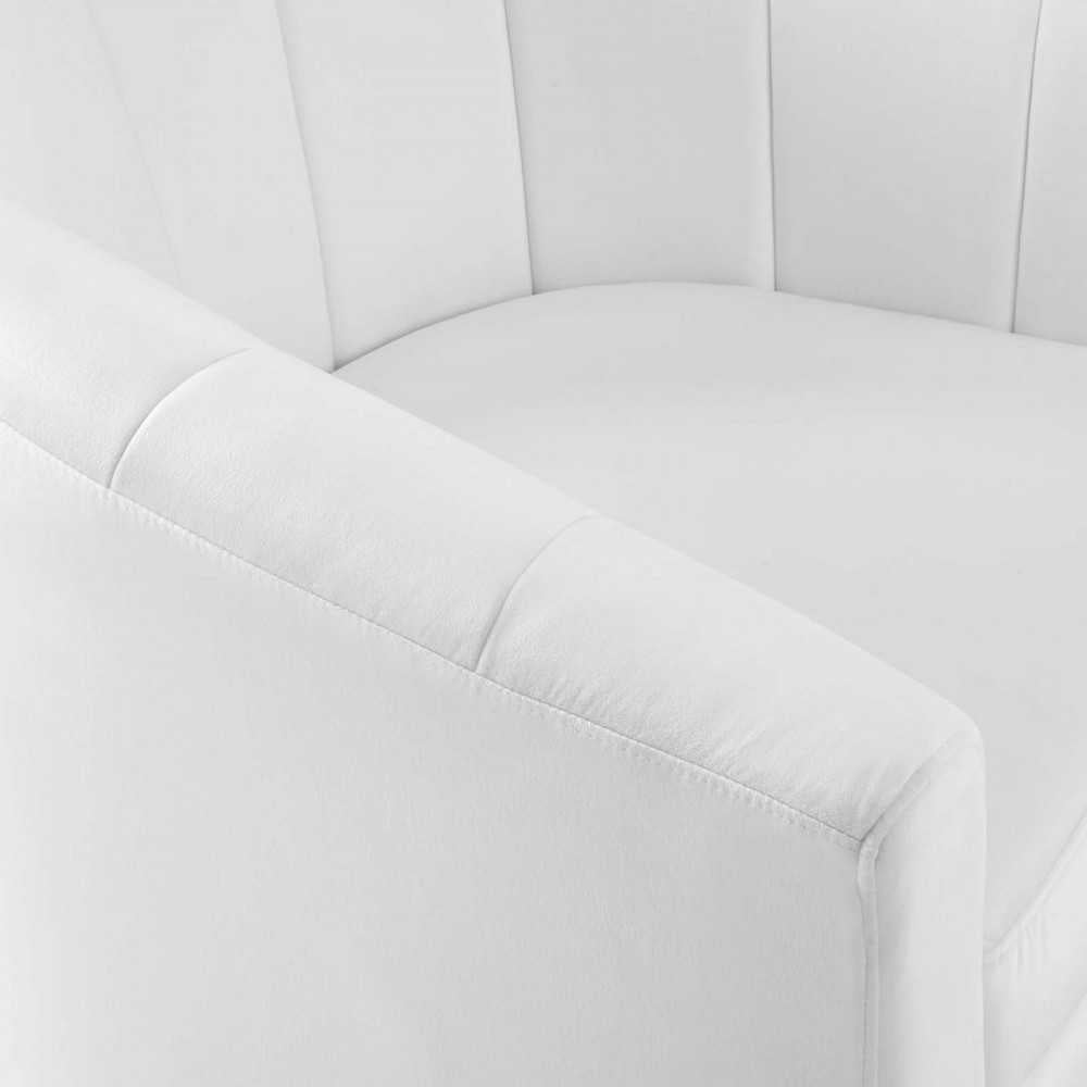 Prospect Performance Velvet Swivel Armchair, White