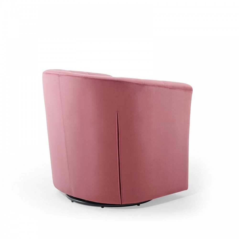 Prospect Tufted Performance Velvet Swivel Armchair, Dusty Rose