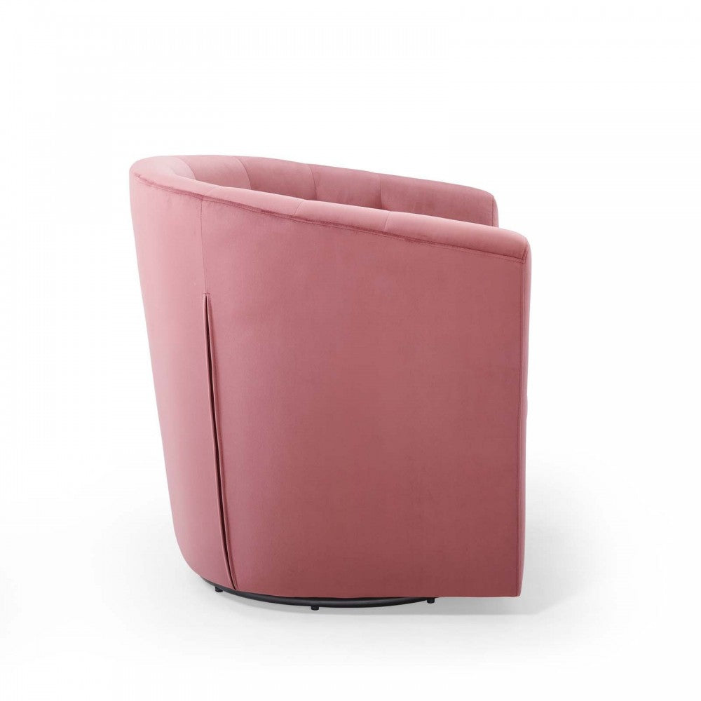 Prospect Tufted Performance Velvet Swivel Armchair, Dusty Rose