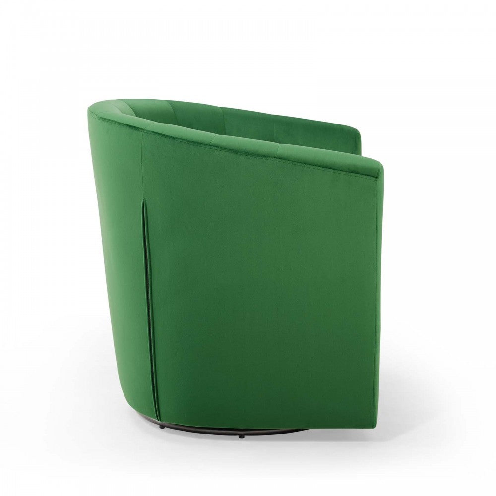 Prospect Tufted Performance Velvet Swivel Armchair, Emerald