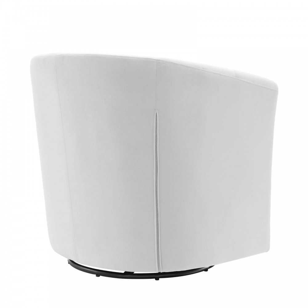 Prospect Tufted Performance Velvet Swivel Armchair, Light Gray