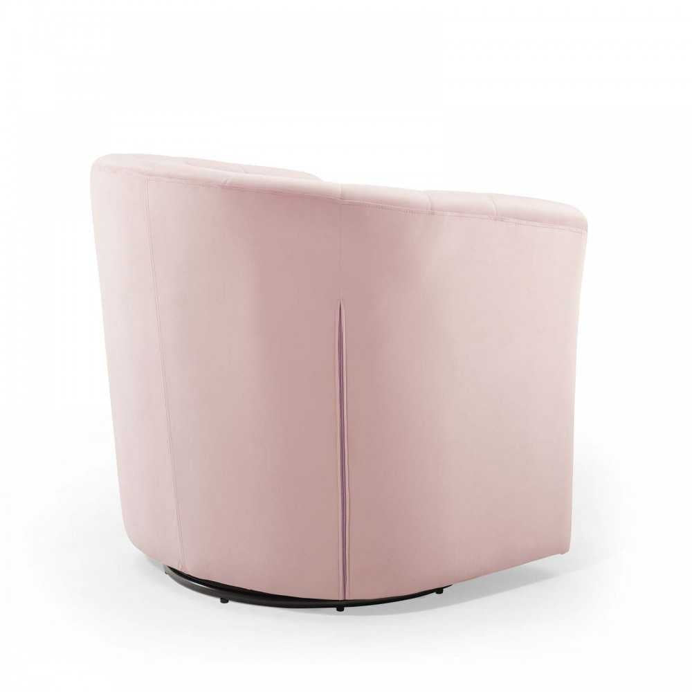 Prospect Tufted Performance Velvet Swivel Armchair, Pink