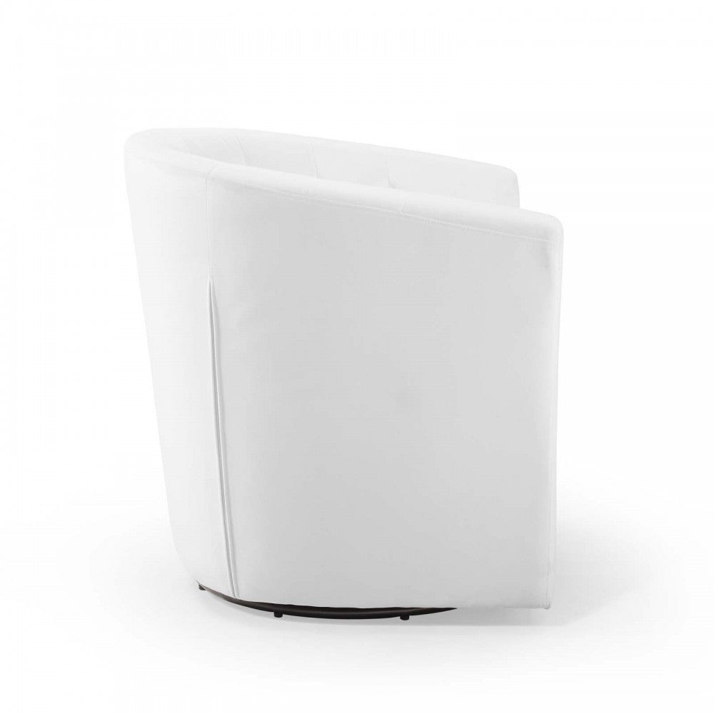 Prospect Tufted Performance Velvet Swivel Armchair, White