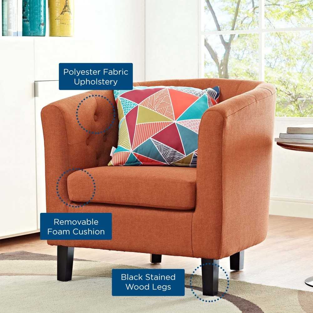 Prospect Upholstered Fabric Armchair, Orange