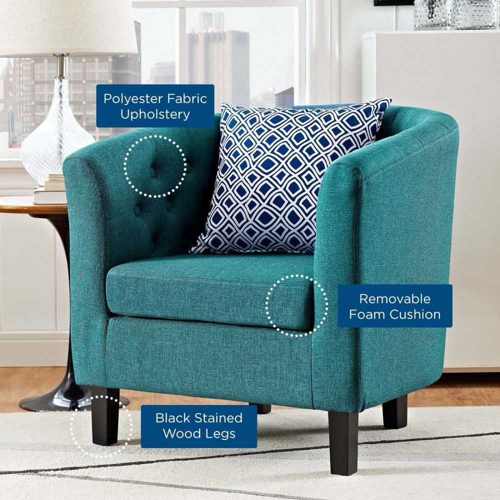 Prospect Upholstered Fabric Armchair, Teal