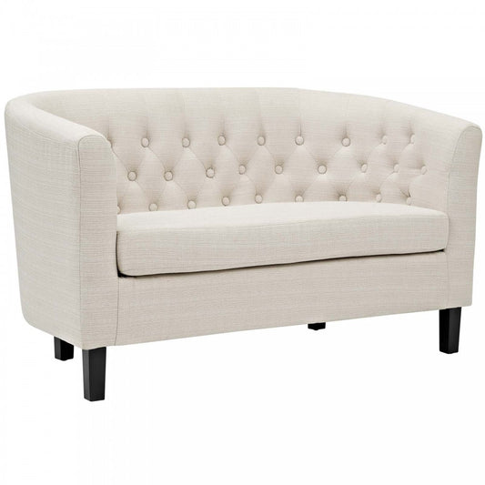 Prospect Upholstered Fabric Loveseat, Beige