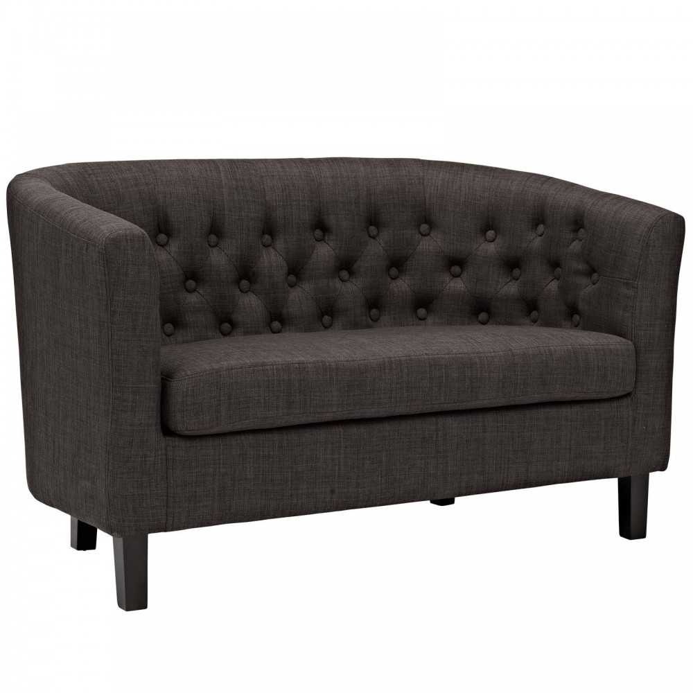 Prospect Upholstered Fabric Loveseat, Brown