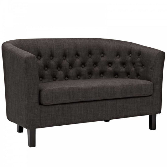 Prospect Upholstered Fabric Loveseat, Brown