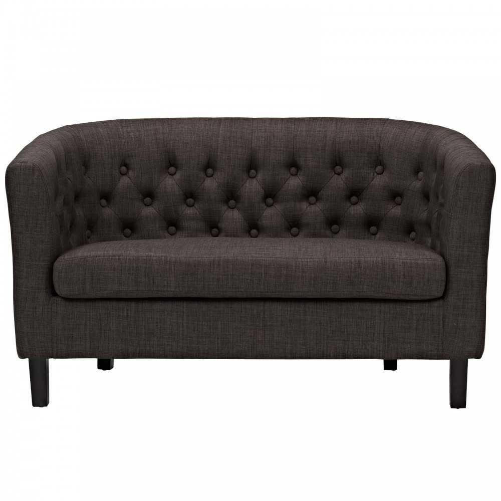 Prospect Upholstered Fabric Loveseat, Brown