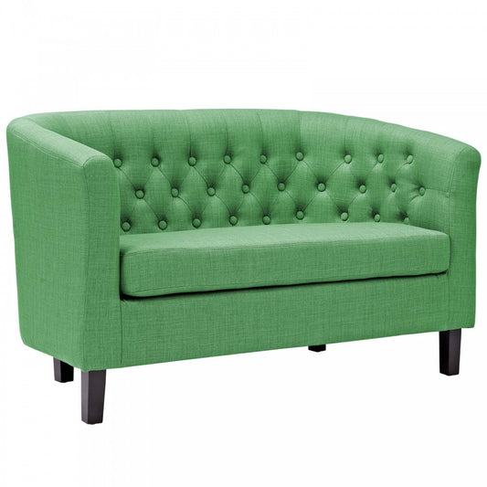 Prospect Upholstered Fabric Loveseat, Kelly Green