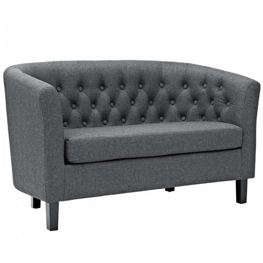 Prospect Upholstered Fabric Loveseat, Gray