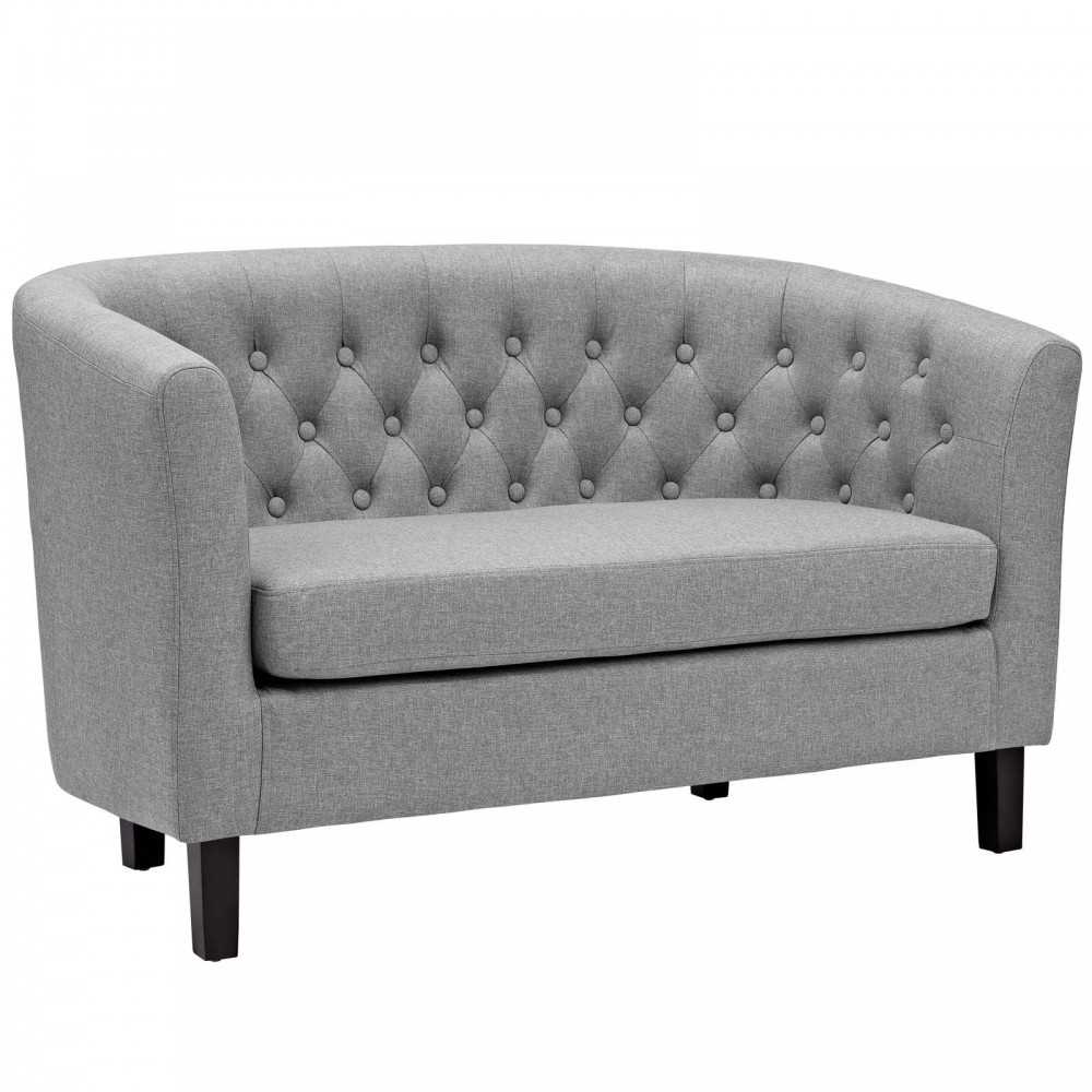 Prospect Upholstered Fabric Loveseat, Light Gray