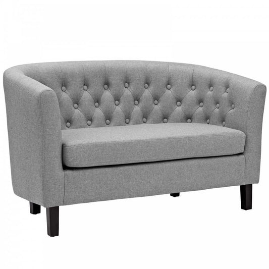 Prospect Upholstered Fabric Loveseat, Light Gray