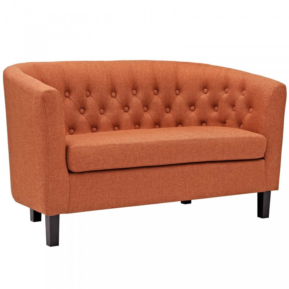 Prospect Upholstered Fabric Loveseat, Orange