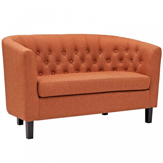 Prospect Upholstered Fabric Loveseat, Orange