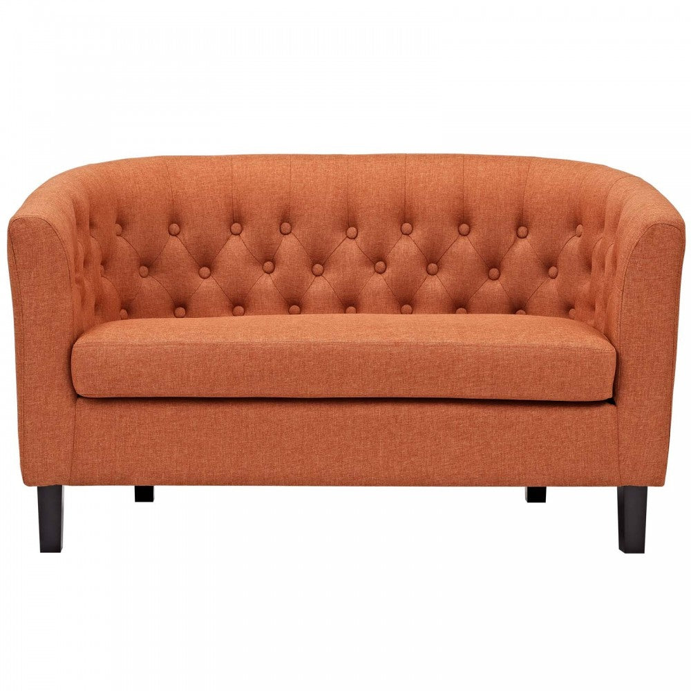 Prospect Upholstered Fabric Loveseat, Orange