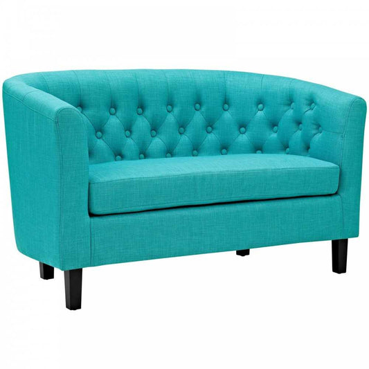 Prospect Upholstered Fabric Loveseat, Pure Water