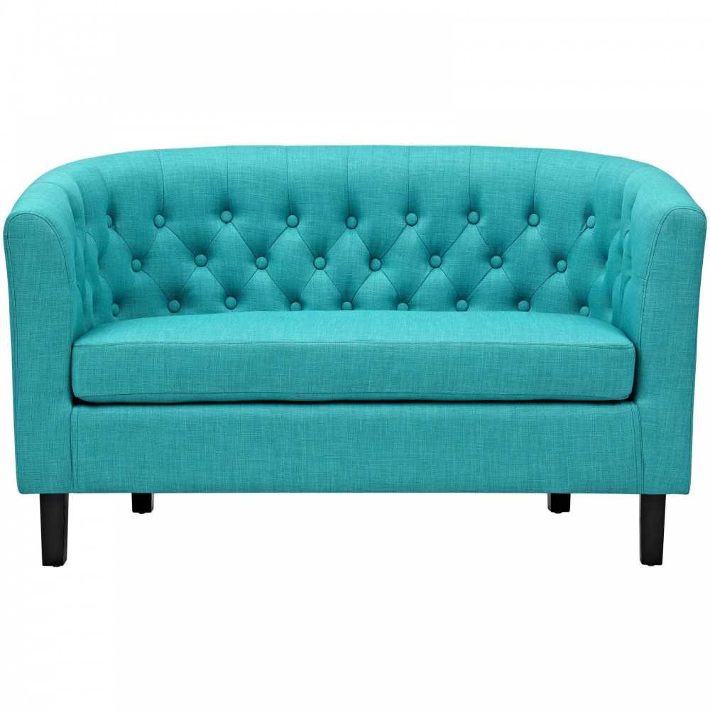 Prospect Upholstered Fabric Loveseat, Pure Water