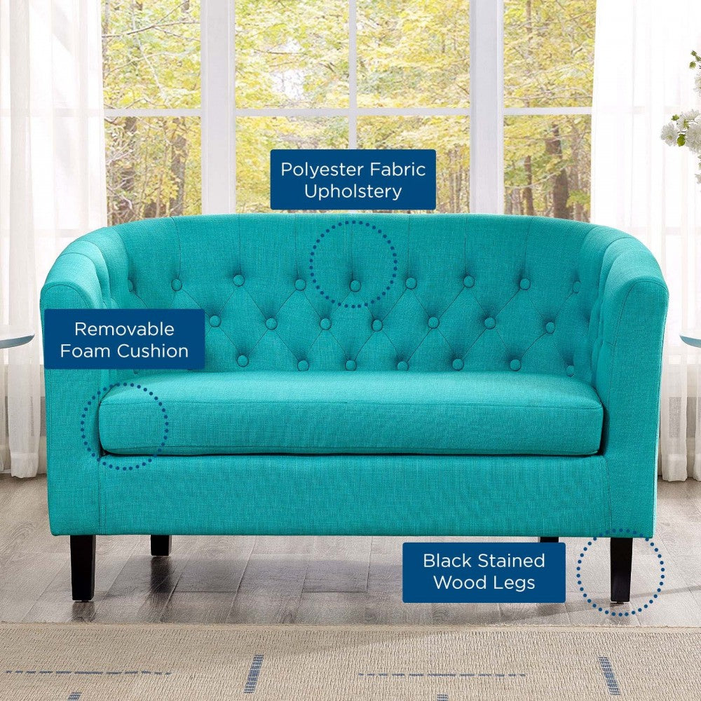 Prospect Upholstered Fabric Loveseat, Pure Water