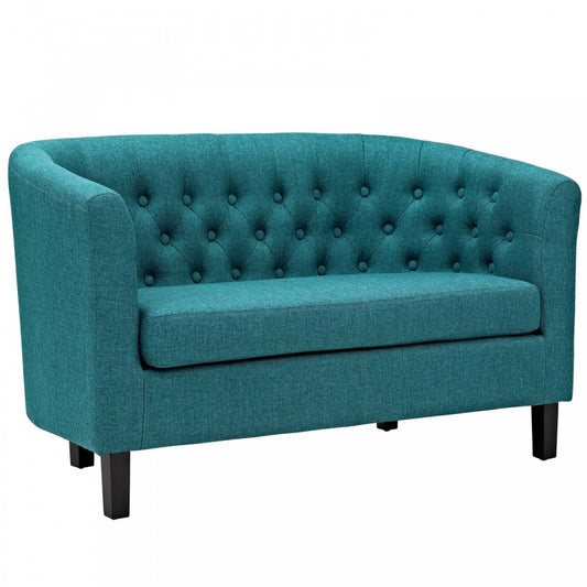Prospect Upholstered Fabric Loveseat, Teal