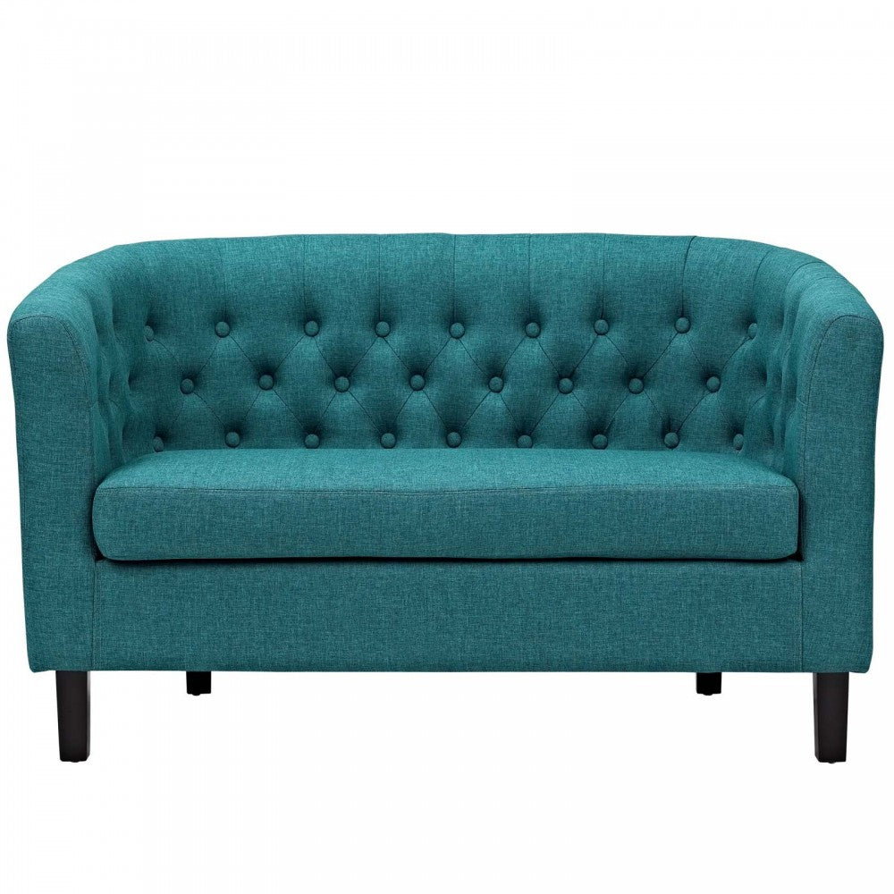 Prospect Upholstered Fabric Loveseat, Teal