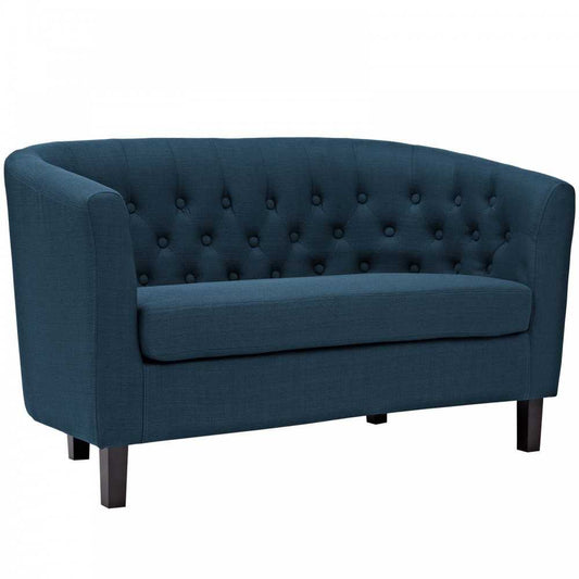 Prospect Upholstered Fabric Loveseat, Azure
