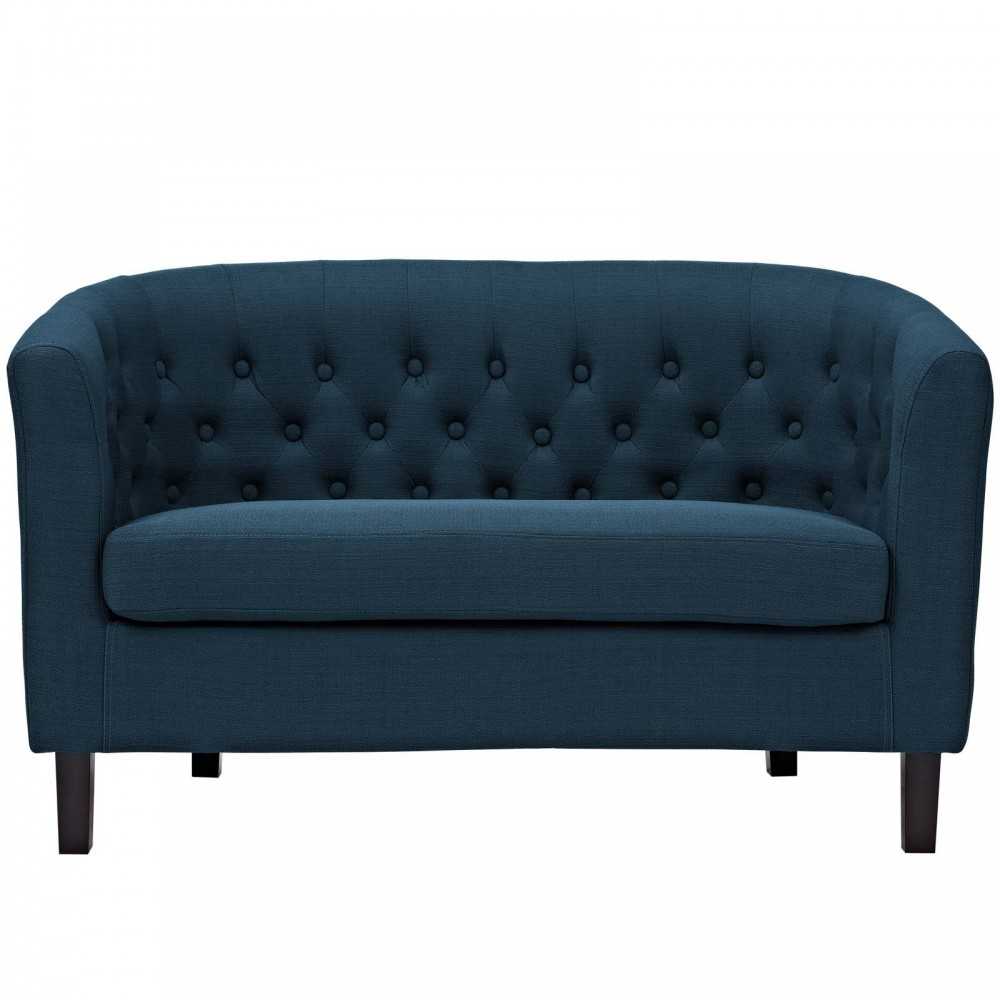 Prospect Upholstered Fabric Loveseat, Azure