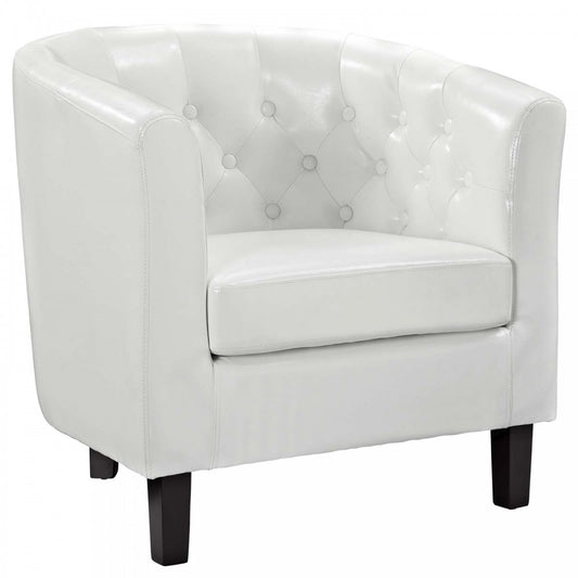 Prospect Upholstered Vinyl Armchair, White