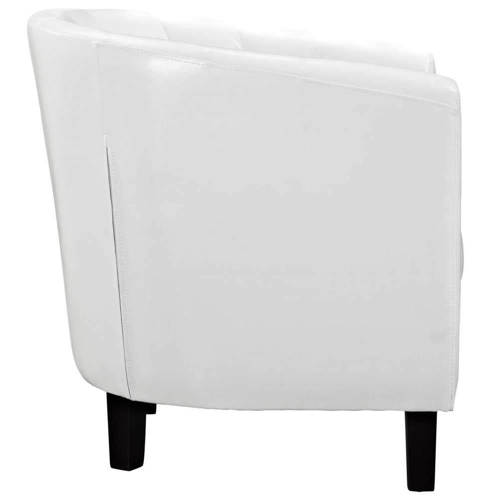 Prospect Upholstered Vinyl Armchair, White