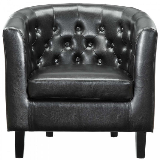 Prospect Upholstered Vinyl Armchair, Black