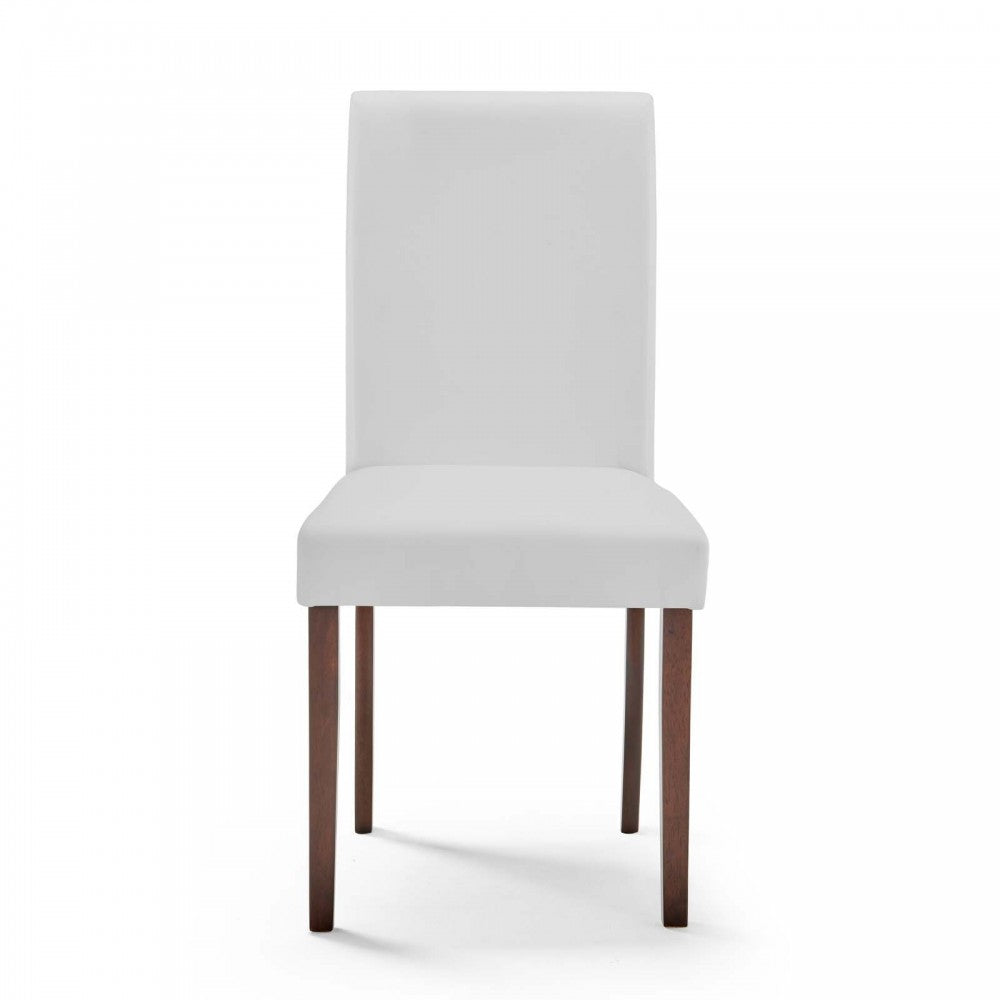 Prosper 5 Piece Faux Leather Dining Set, Cappuccino White, EEI-4289-CAP-WHI