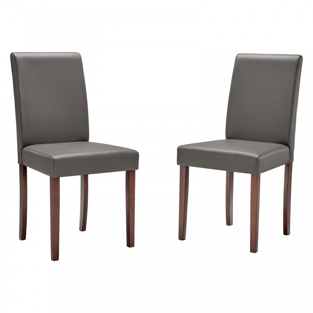 Prosper Faux Leather Dining Side Chair Set of 2, Gray