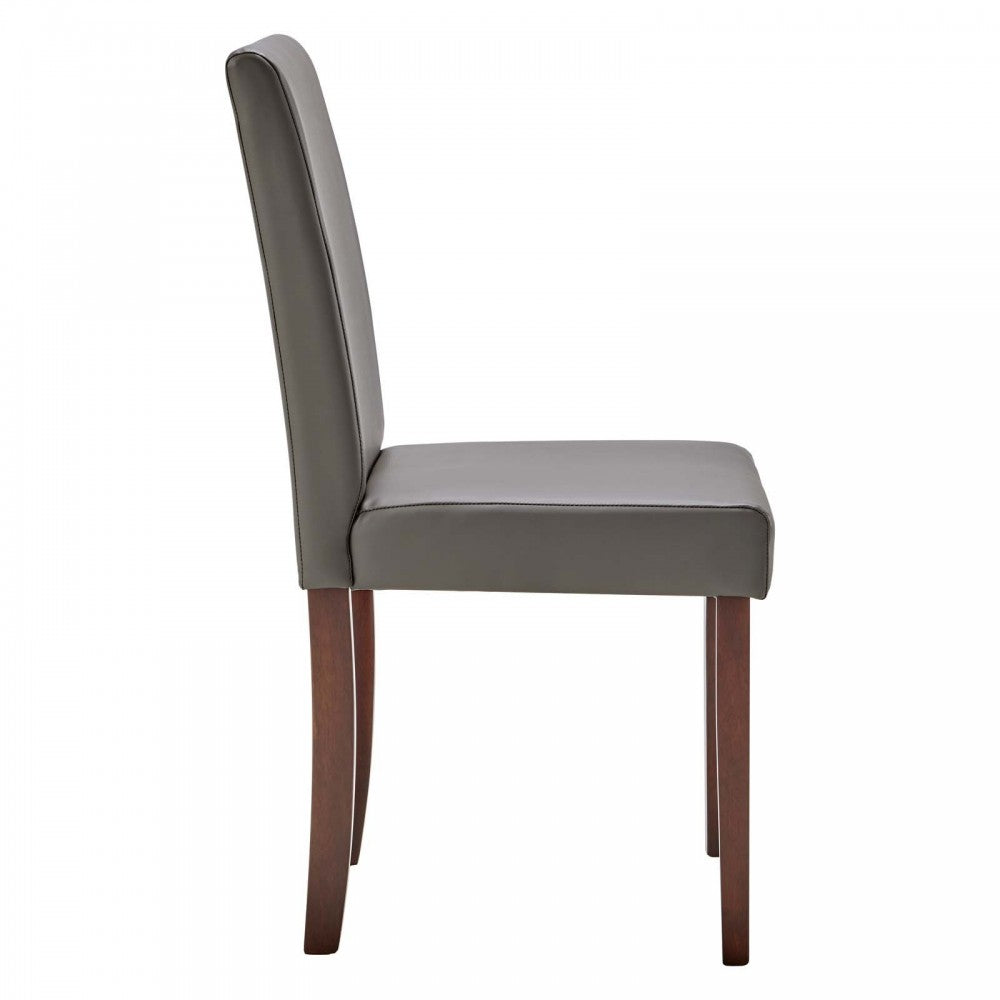 Prosper Faux Leather Dining Side Chair Set of 2, Gray