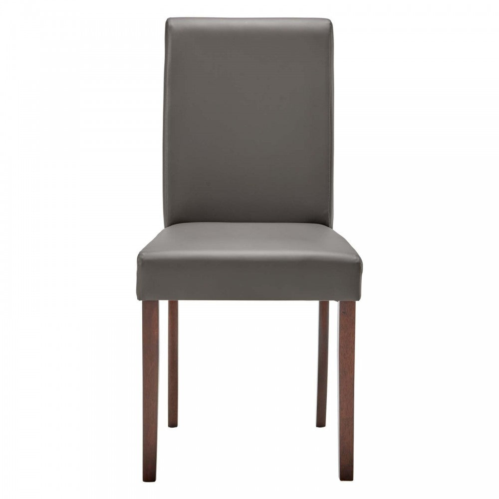 Prosper Faux Leather Dining Side Chair Set of 2, Gray