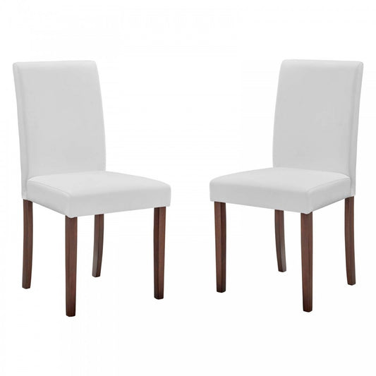 Prosper Faux Leather Dining Side Chair Set of 2, White