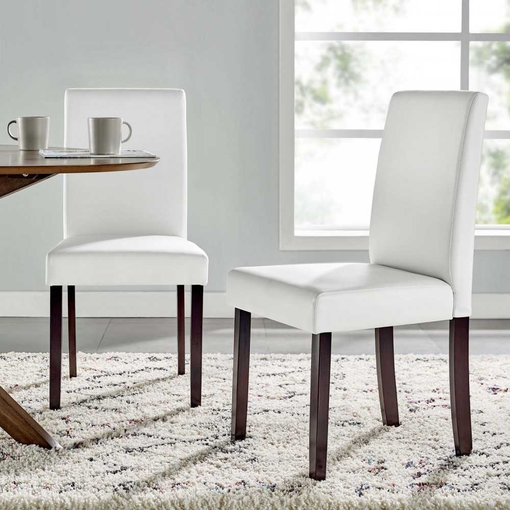 Prosper Faux Leather Dining Side Chair Set of 2, White