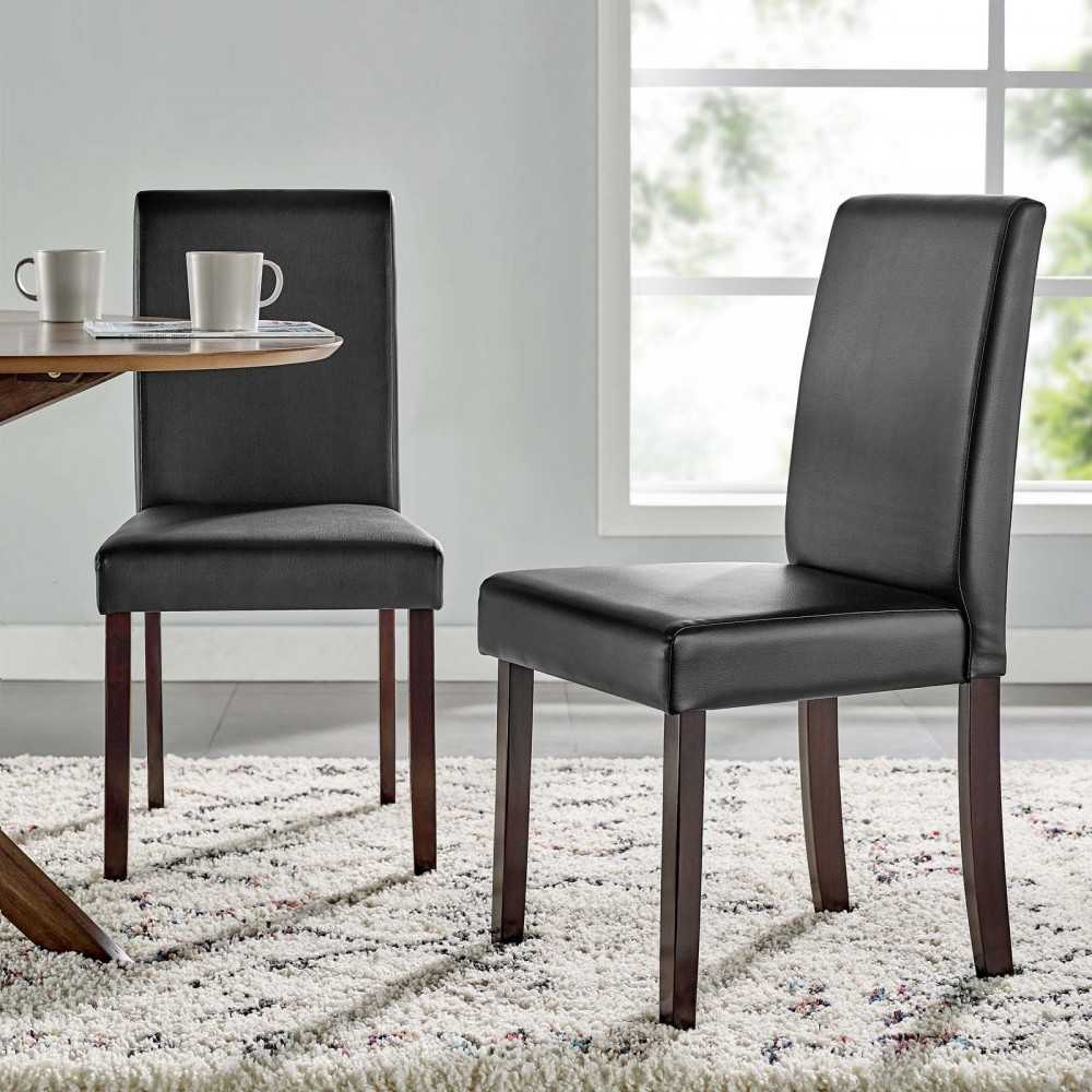 Prosper Faux Leather Dining Side Chair Set of 2, Black