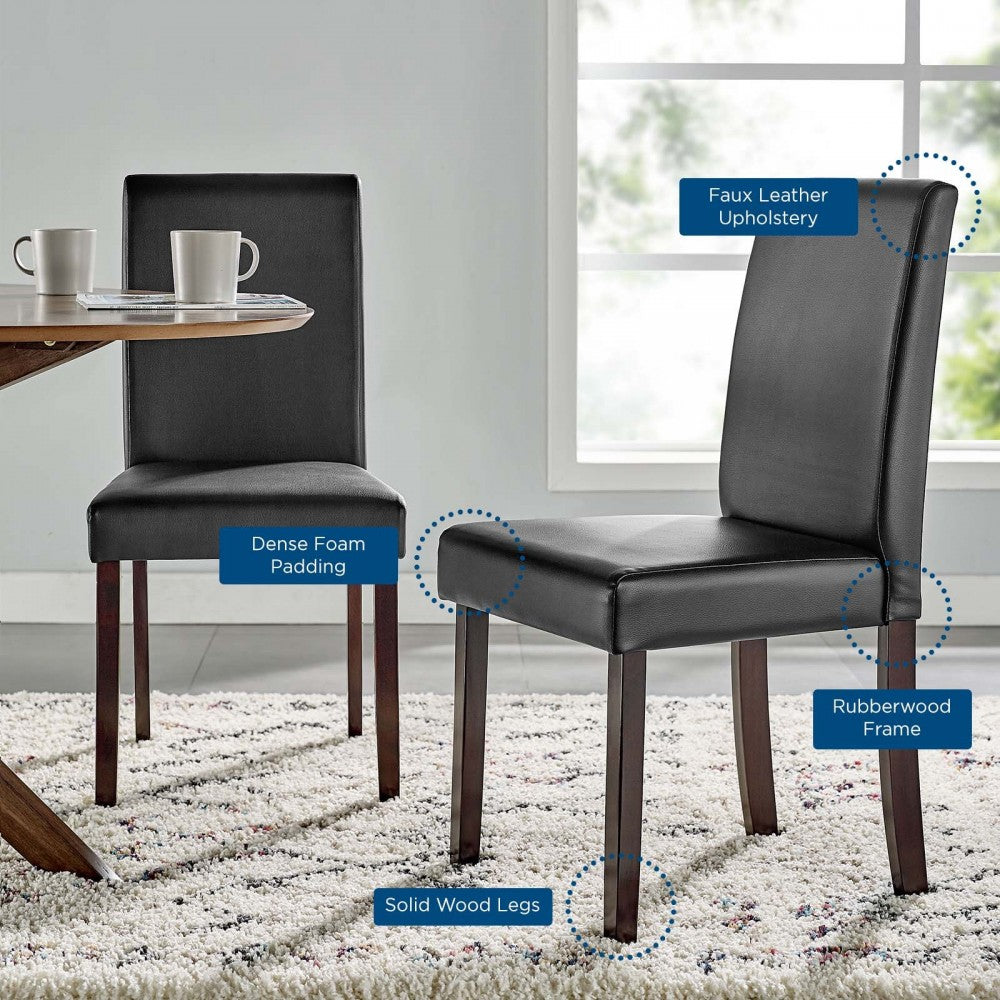 Prosper Faux Leather Dining Side Chair Set of 2, Black