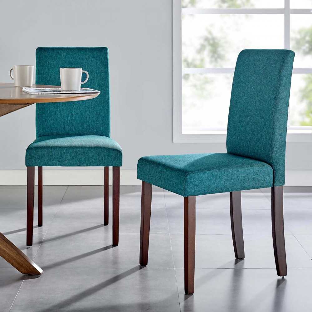 Prosper Upholstered Fabric Dining Side Chair Set of 2, Teal