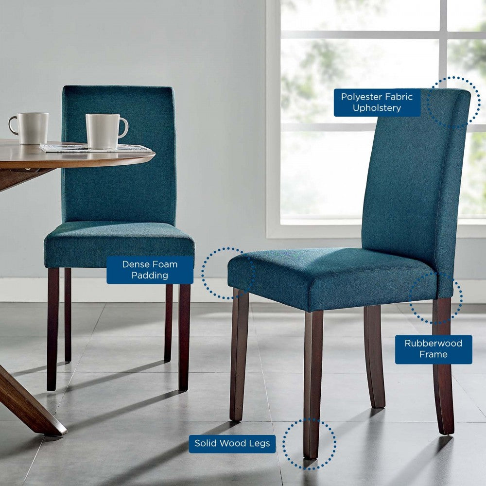 Prosper Upholstered Fabric Dining Side Chair Set of 2, Blue