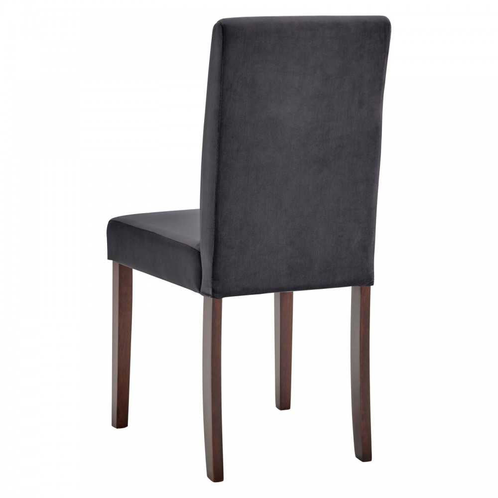 Prosper Upholstered Velvet Dining Side Chair Set of 2, Gray